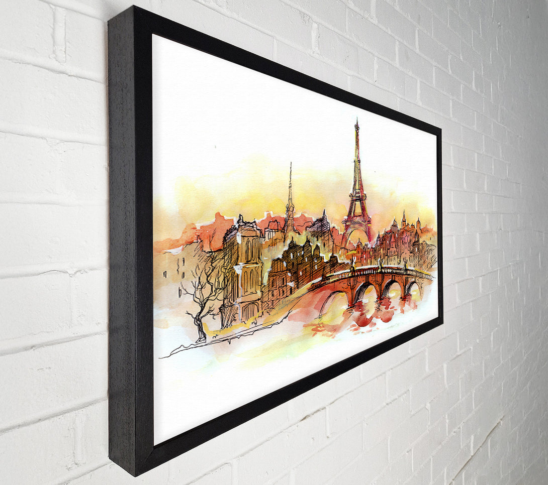  A Canvas Print of Eiffel Tower Over The City 2 Canvas Wall Art