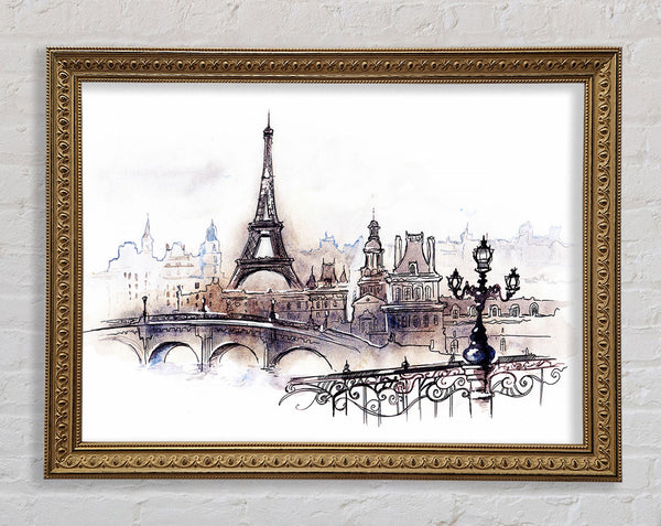 Eiffel Tower Over The City 4 Framed Print