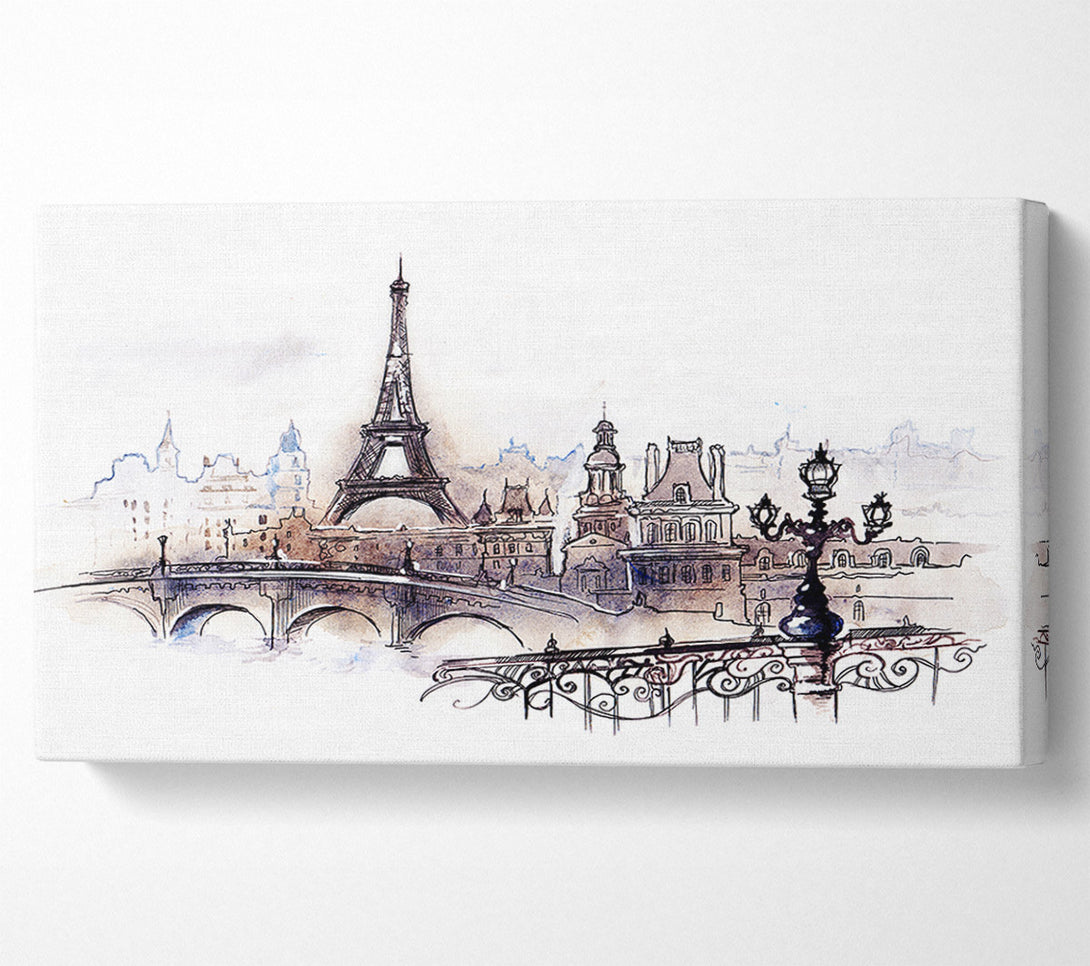  A Canvas Print of Eiffel Tower Over The City 4 Canvas Art