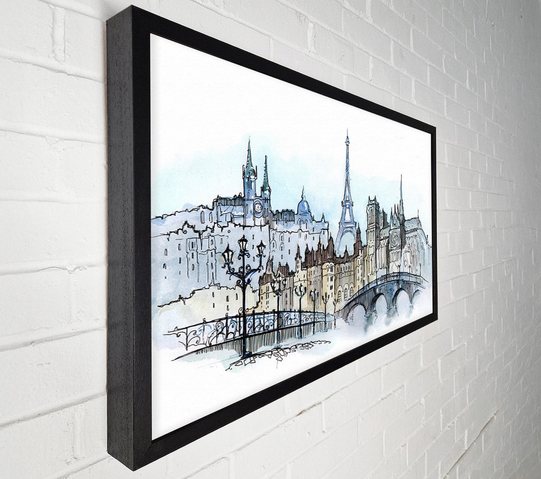  A Canvas Print of Eiffel Tower Over The City 3 Canvas Wall Art