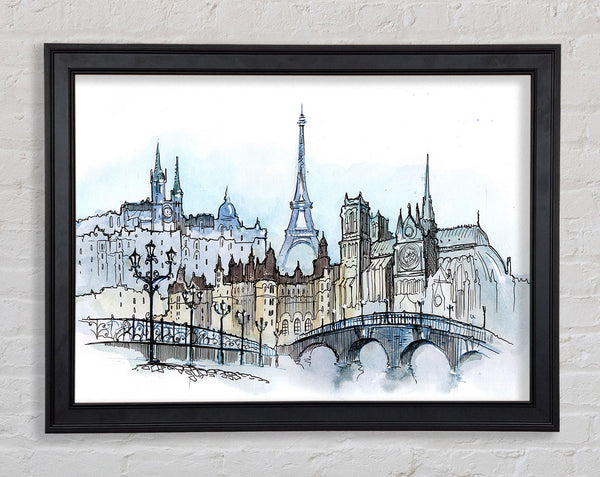 Eiffel Tower Over The City 3 Framed Print