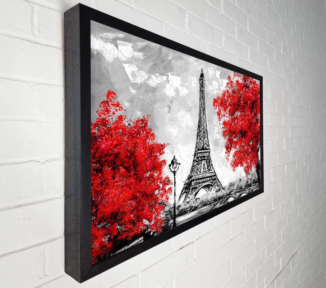  A Canvas Print of Eiffel Tower Red trees Canvas Wall Art