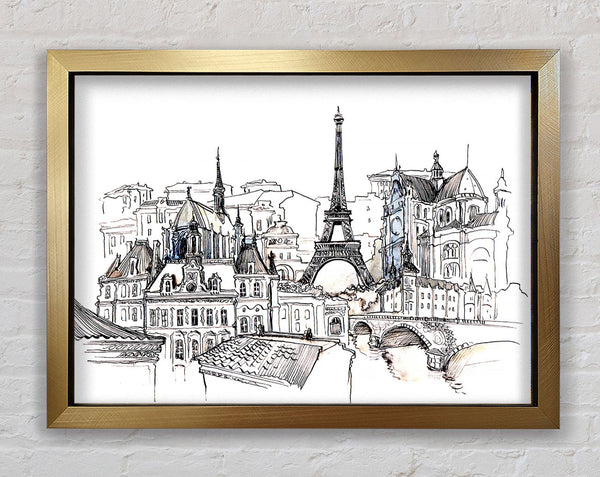 Eiffel Tower Over The City 7 Framed Print