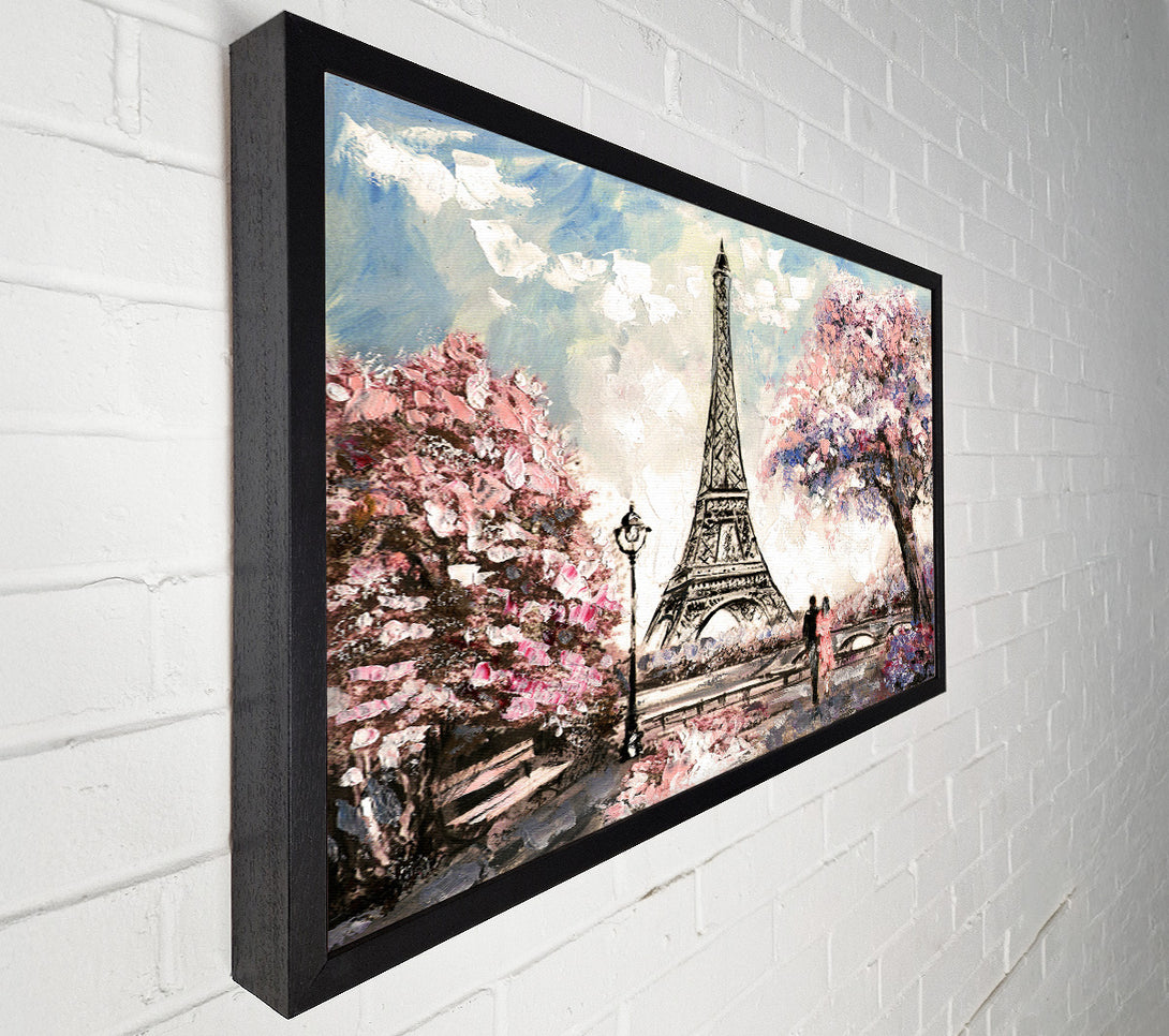 A Canvas Print of Eiffel Tower Pink Tree Canvas Print