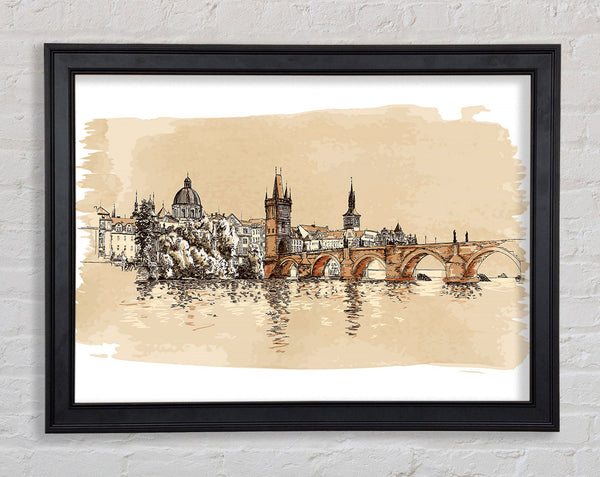 Charles Bridge Watercolour Framed Print