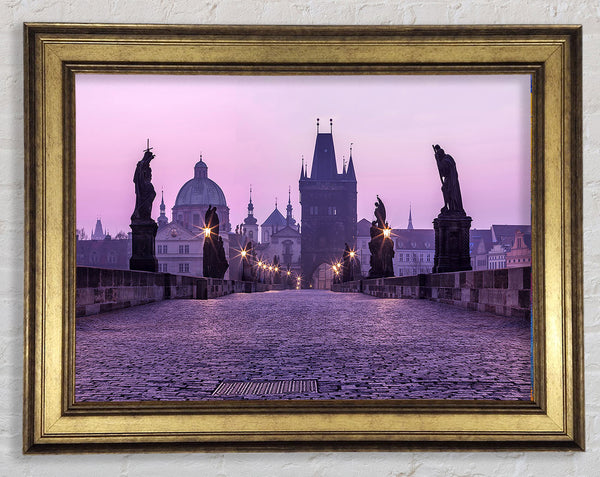 Charles Bridge At Dusk Framed Print