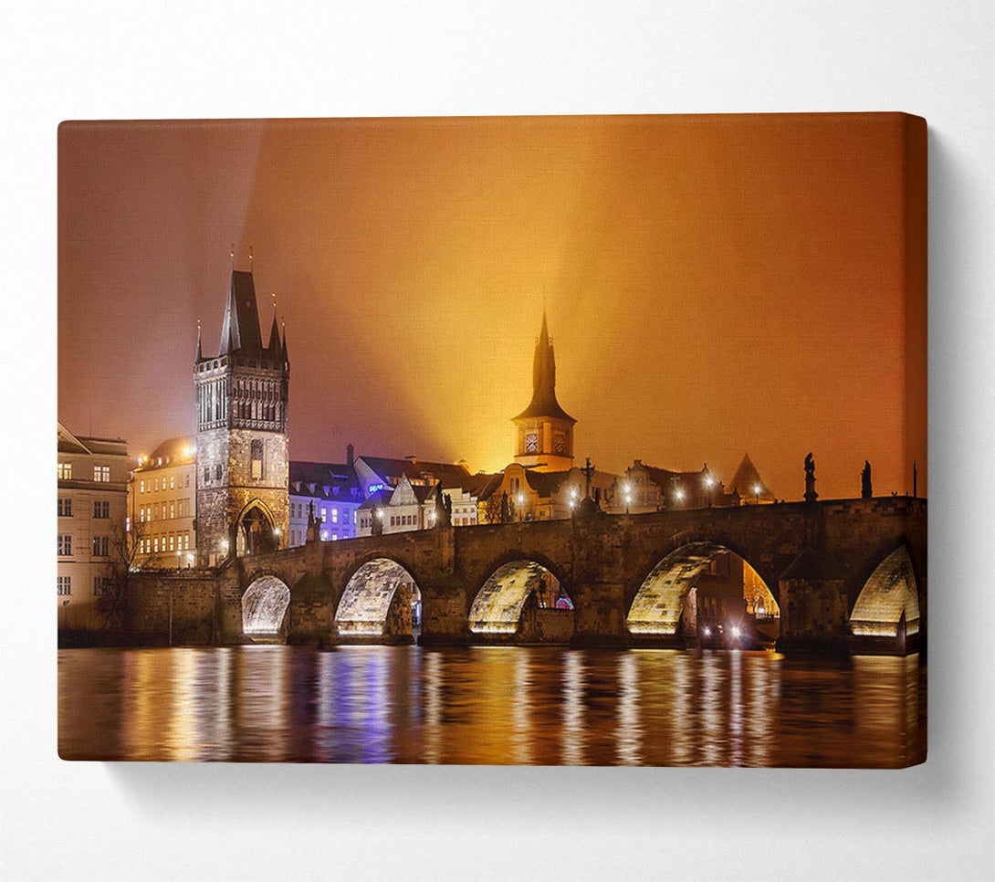  A Canvas Print of Charles Bridge Over The River Vltava Canvas Art
