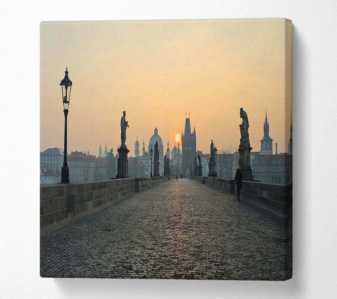  A Canvas Print of Charles Bridge Sunset Canvas Print