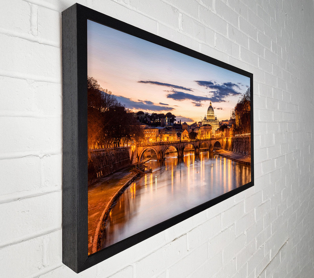  A Canvas Print of Charles Bridge Beautiful Golden Canvas Print