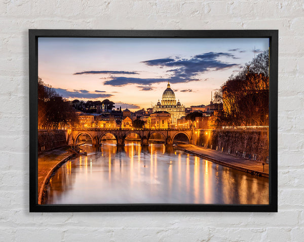 Charles Bridge Beautiful Golden Framed Print