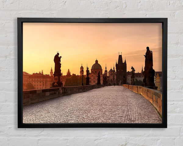 Charles Bridge Morning Glow Framed Print