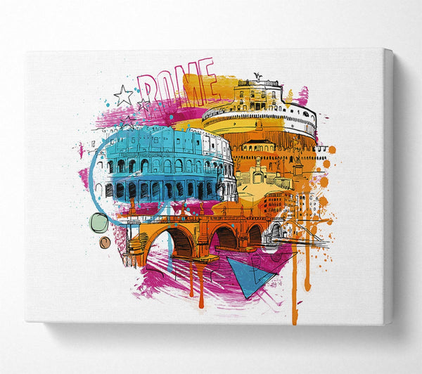  A Canvas Print of Rainbow City 1 Canvas Print