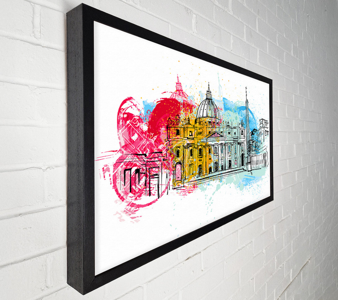  A Canvas Print of St Peters Bacilica Splash Canvas Print