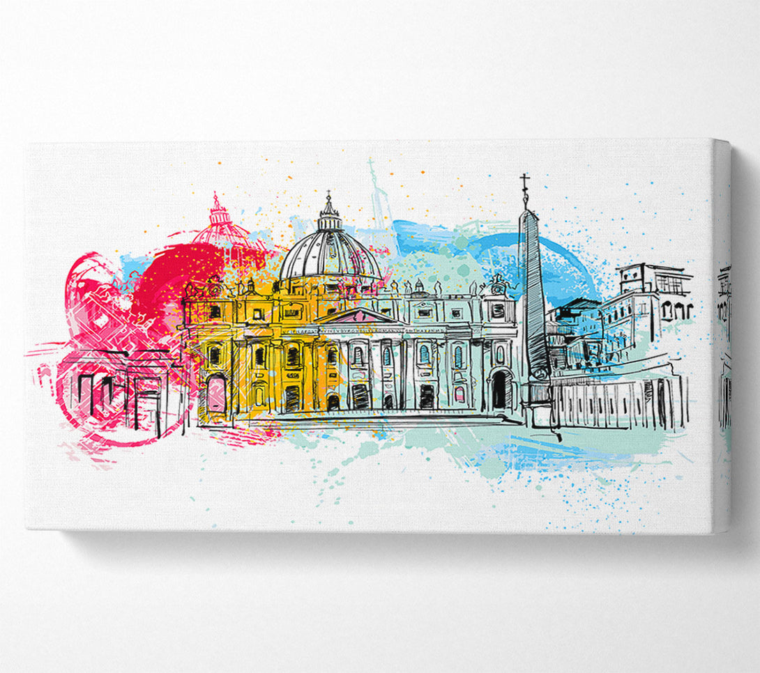  A Canvas Print of St Peters Bacilica Splash Canvas Print
