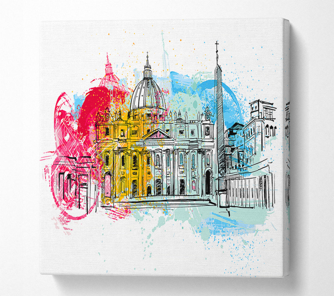  A Canvas Print of St Peters Bacilica Splash Canvas Print