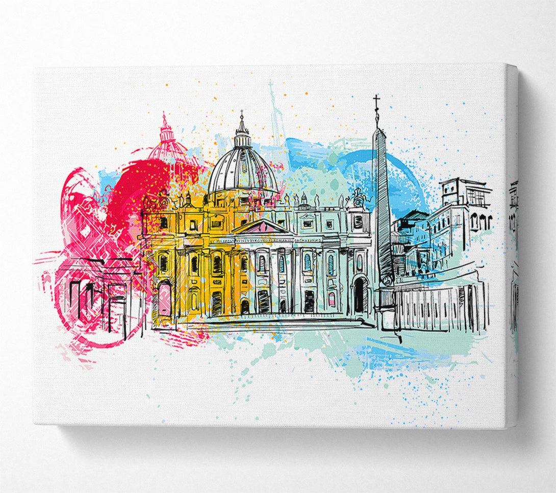  A Canvas Print of St Peters Bacilica Splash Canvas Print