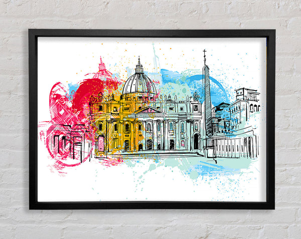 St Peters Bacilica Splash Framed Print