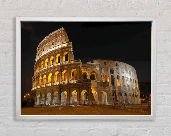 Colosseum Night Glow Framed Print