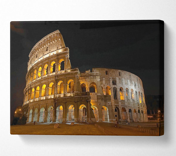  A Canvas Print of Colosseum Night Glow Canvas Print