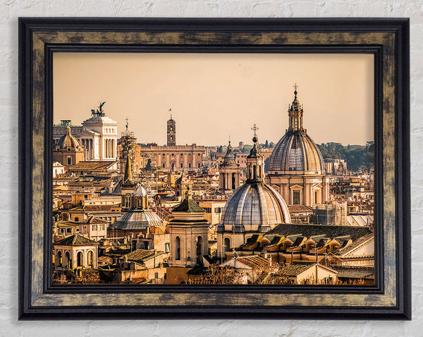 Ancient Buildings At Sunset Framed Print