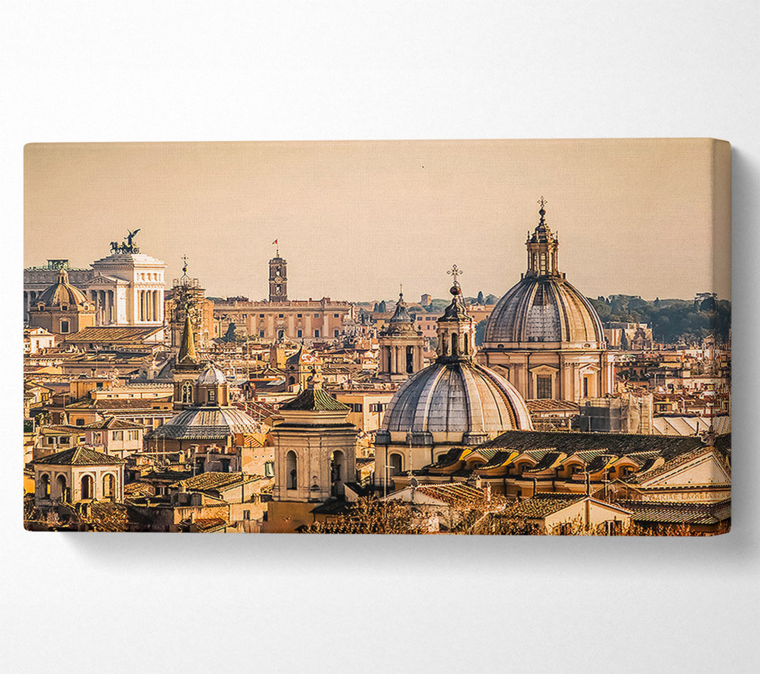  A Canvas Print of Ancient Buildings At Sunset Canvas Print