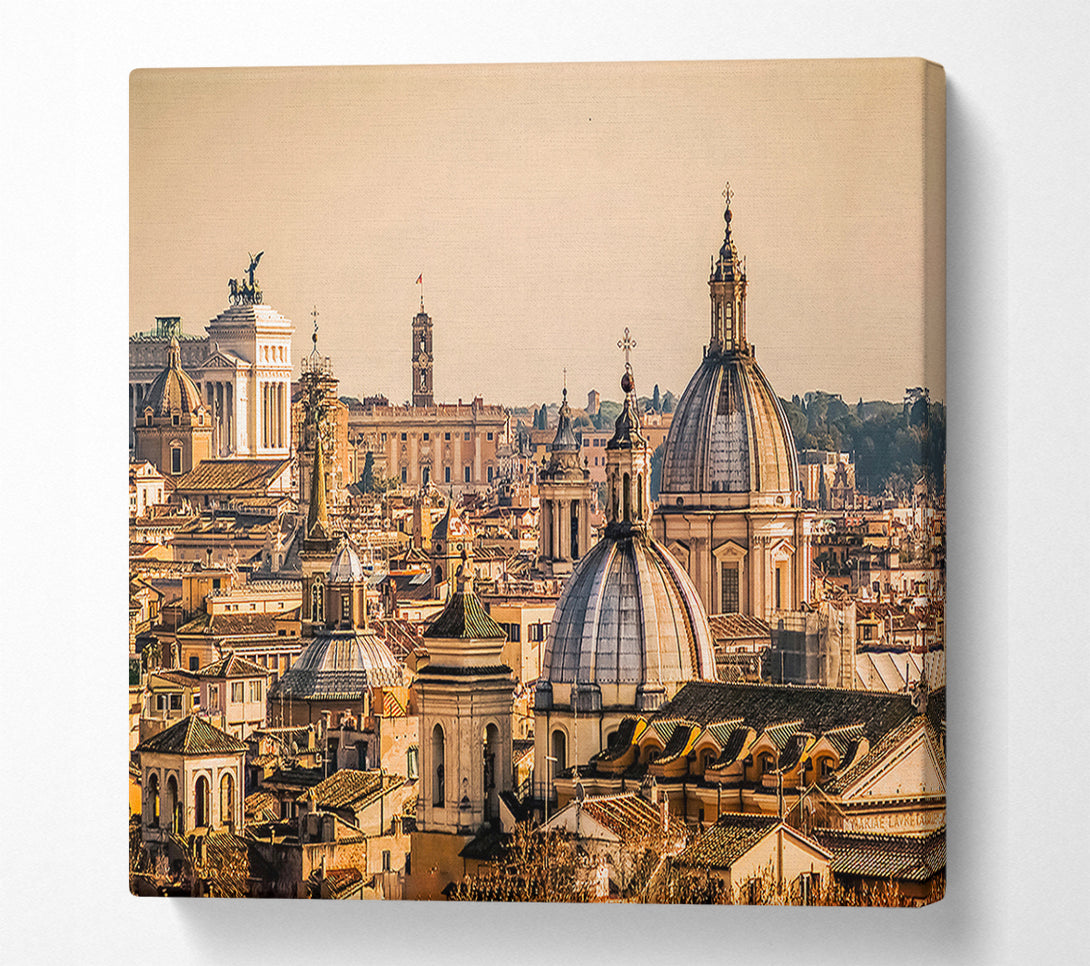 A Canvas Print of Ancient Buildings At Sunset Canvas Print