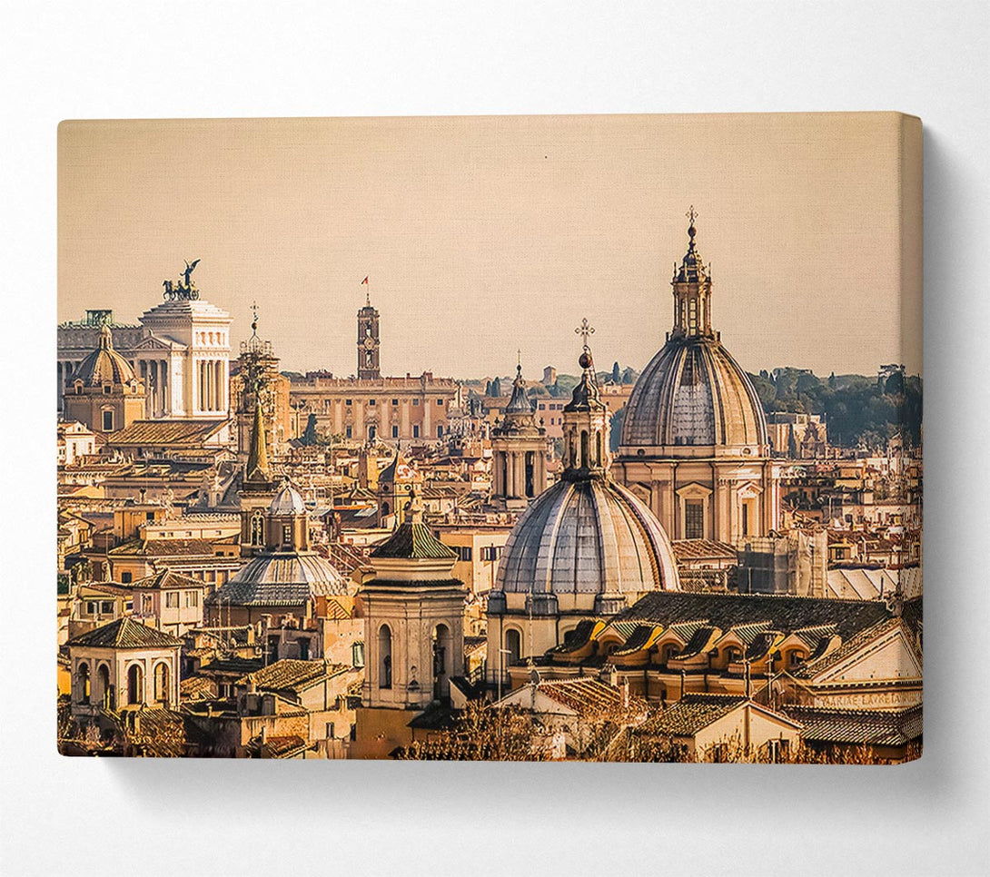  A Canvas Print of Ancient Buildings At Sunset Canvas Print