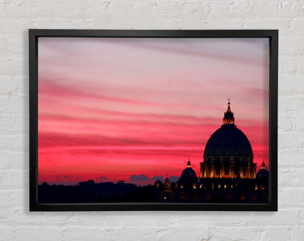 St Peters Basilica Pink Framed Print