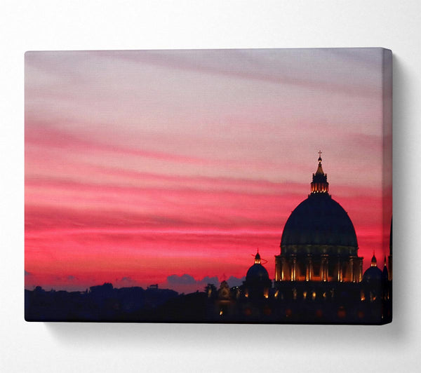  A Canvas Print of St Peters Basilica Pink Canvas Wall Art