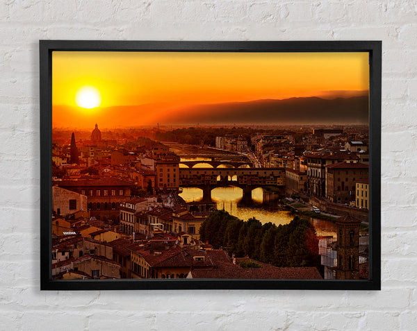 Sunset Over The Ancient Framed Print