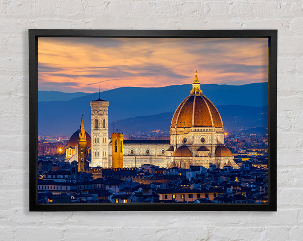 St Peter's Basilica Night Glow Framed Print