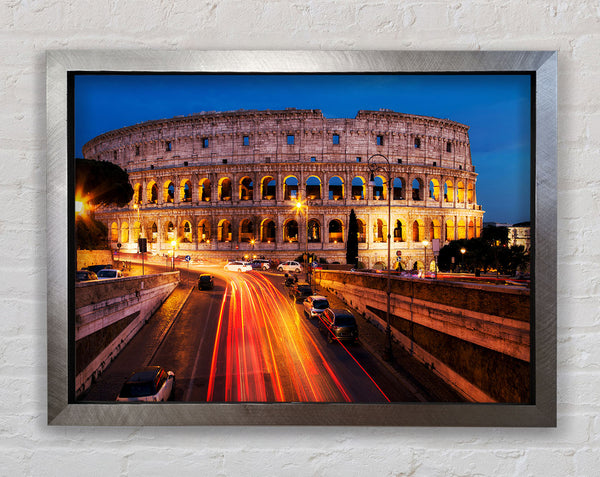 Colosseum Night Speed Framed Print