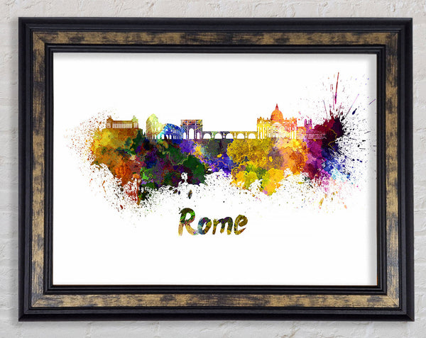 Ancient Rainbow City Framed Print