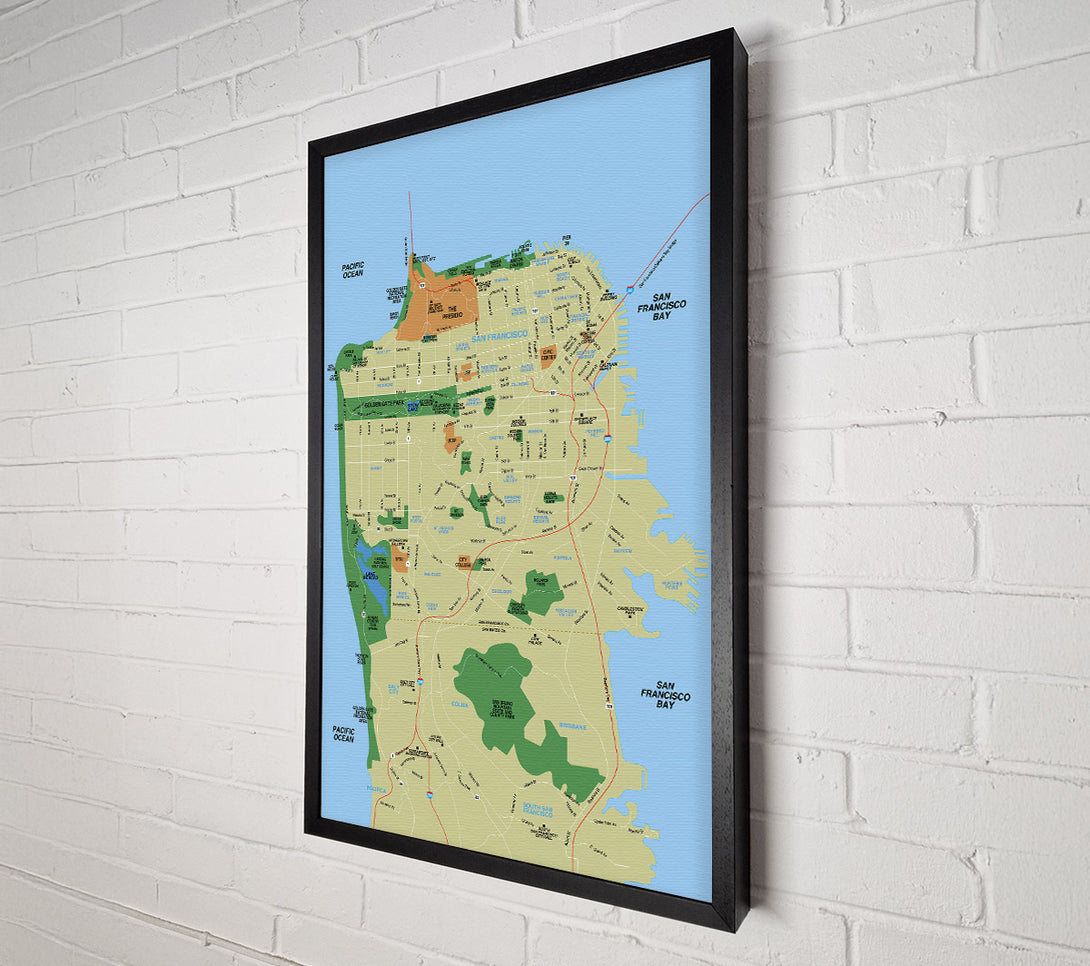  A Canvas Print of Map Of The City 1 Canvas Art