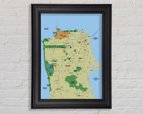 Map Of The City 1 Framed Print