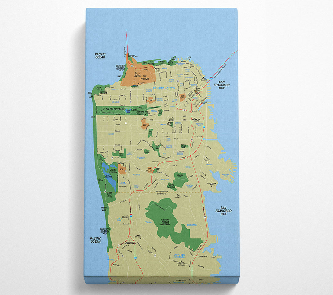  A Canvas Print of Map Of The City 1 Canvas Art