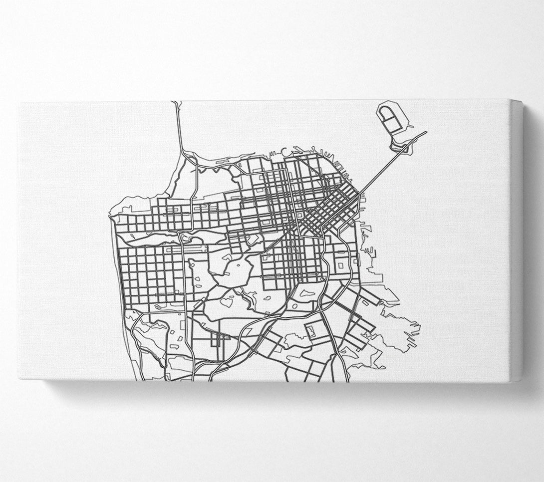  A Canvas Print of Map Of The City 2 Canvas Wall Art
