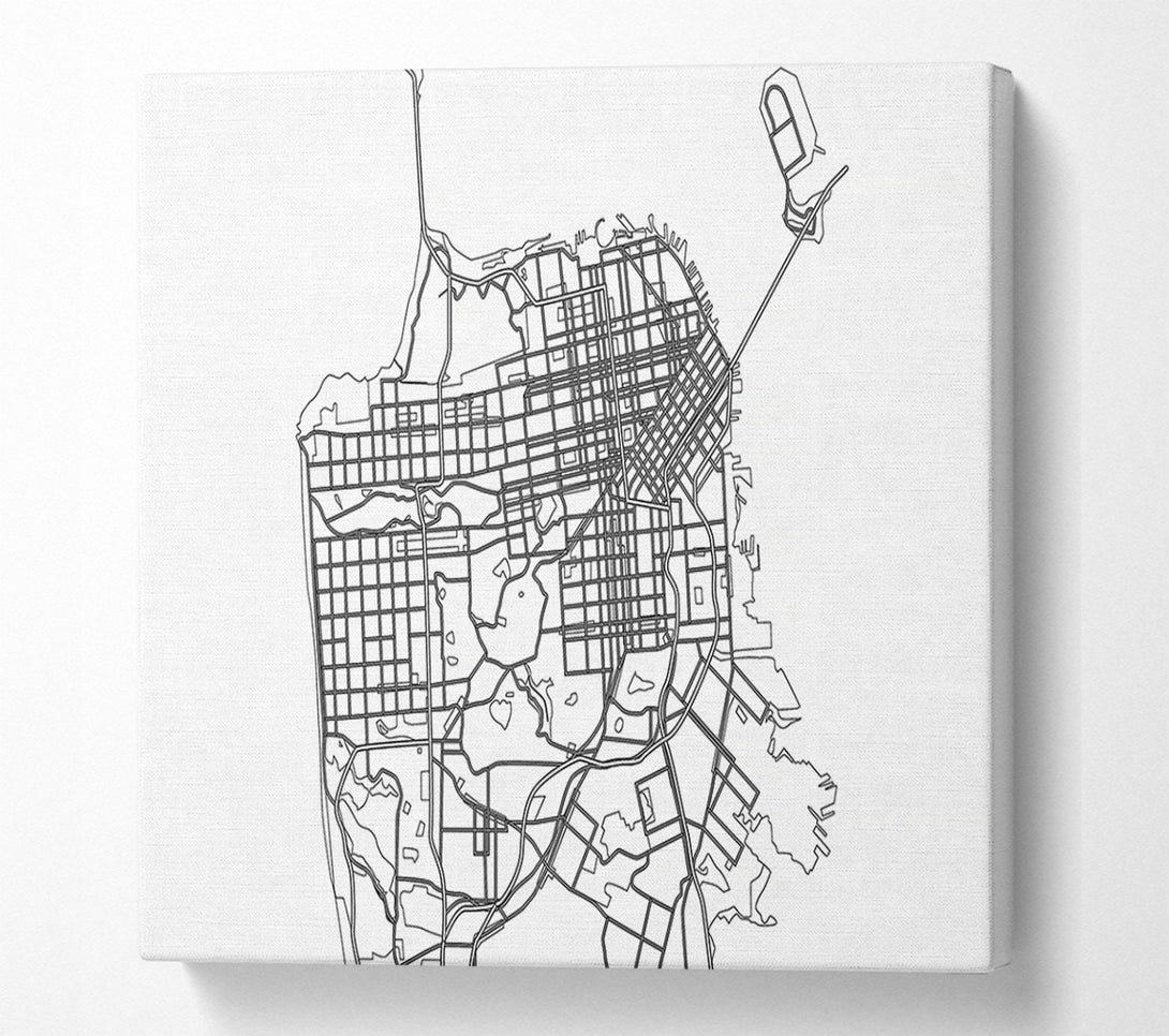  A Canvas Print of Map Of The City 2 Canvas Wall Art