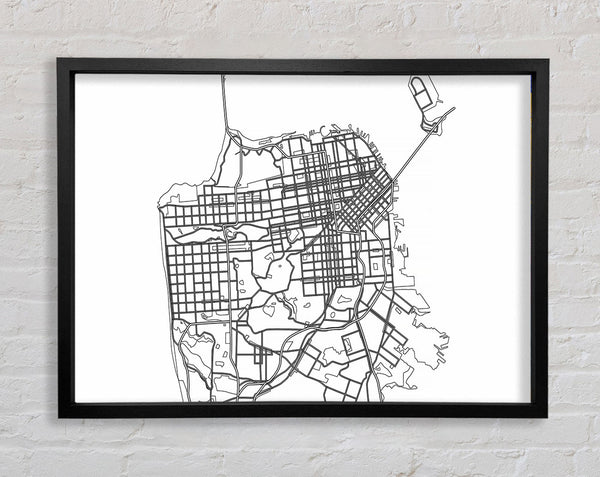 Map Of The City 2 Framed Print