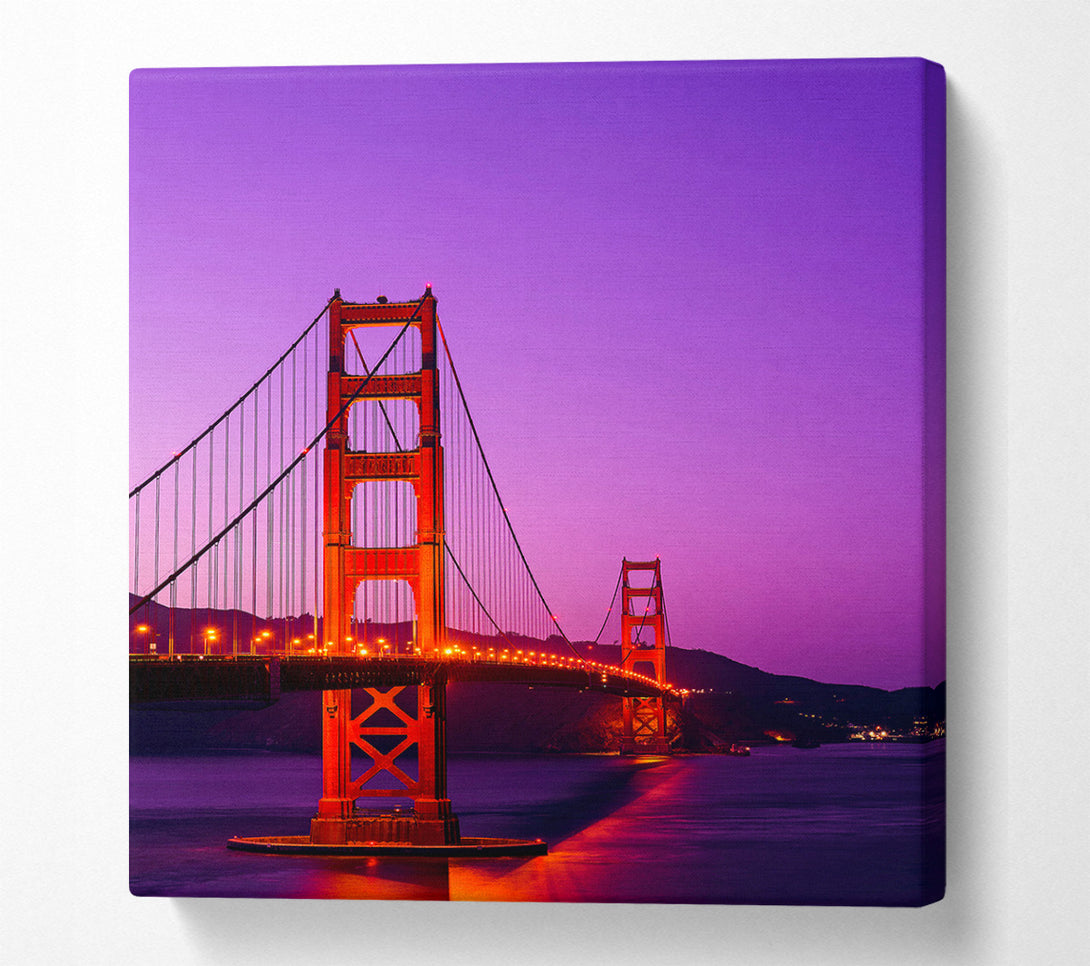  A Canvas Print of Golden Gate Bridge Pink Sky Glow Canvas Art