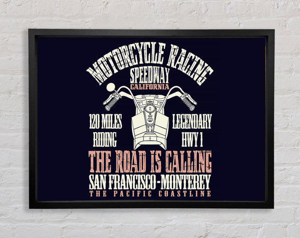 The Pacific Coastline Motorcycle Race Framed Print