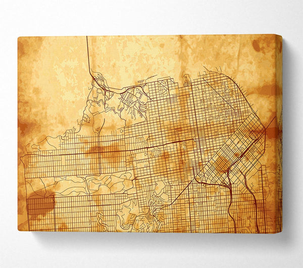  A Canvas Print of Map Of The City 3 Canvas Print