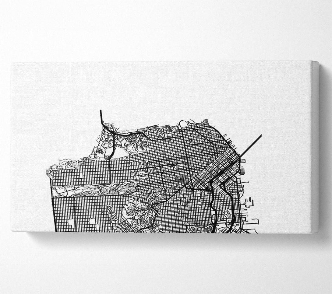  A Canvas Print of Map Of The City 5 Canvas Wall Art