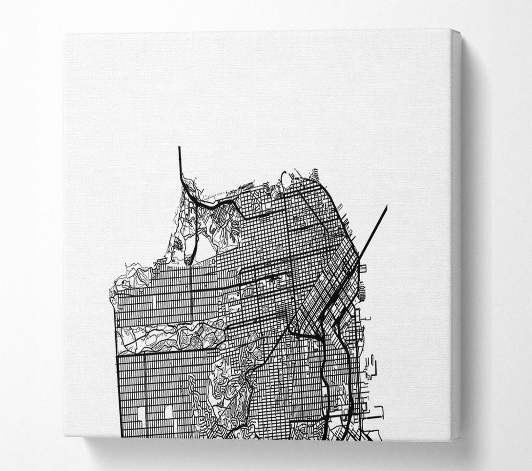  A Canvas Print of Map Of The City 5 Canvas Wall Art