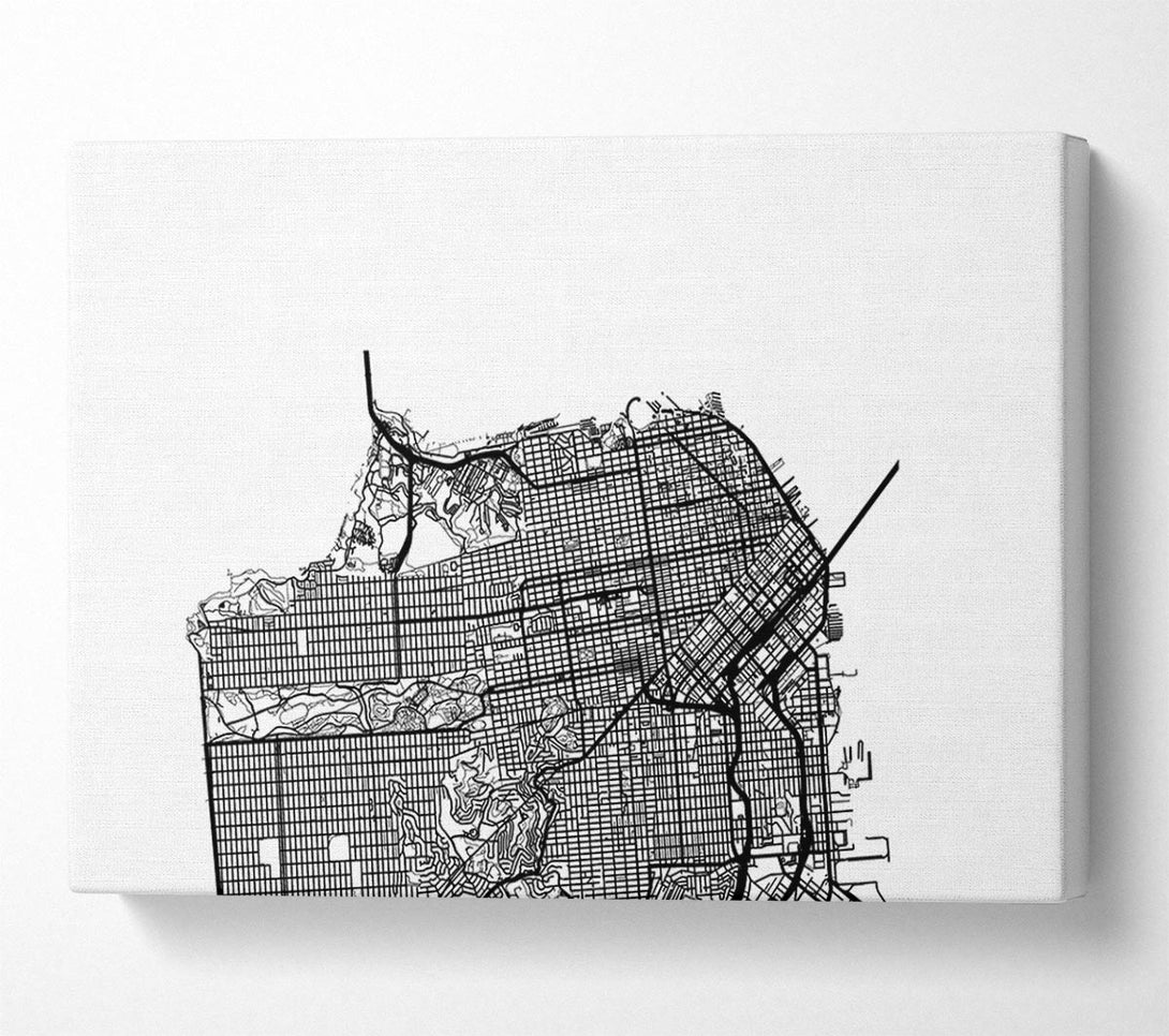  A Canvas Print of Map Of The City 5 Canvas Wall Art