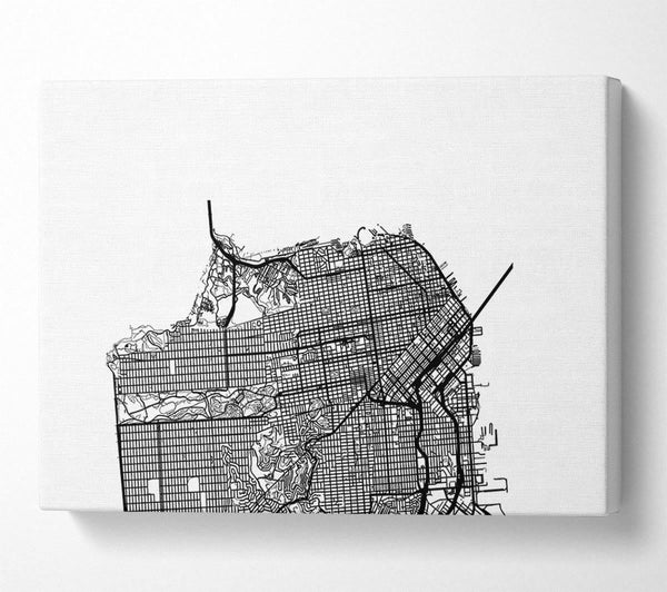  A Canvas Print of Map Of The City 5 Canvas Wall Art