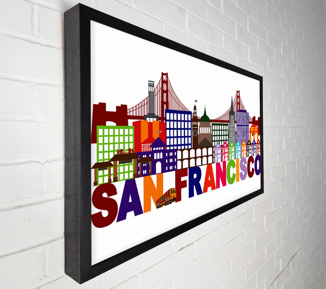  A Canvas Print of Outline Of The City 2 Canvas Wall Art