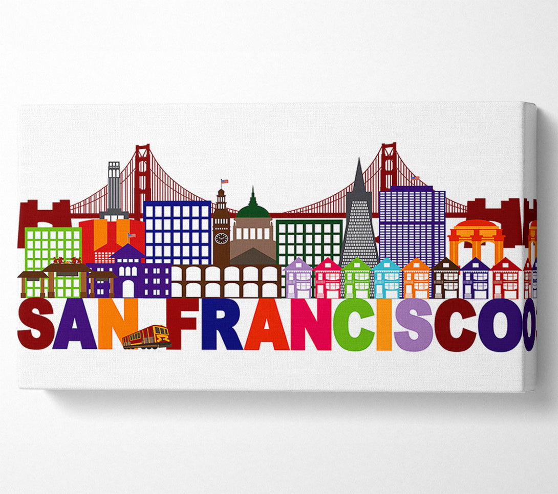  A Canvas Print of Outline Of The City 2 Canvas Wall Art