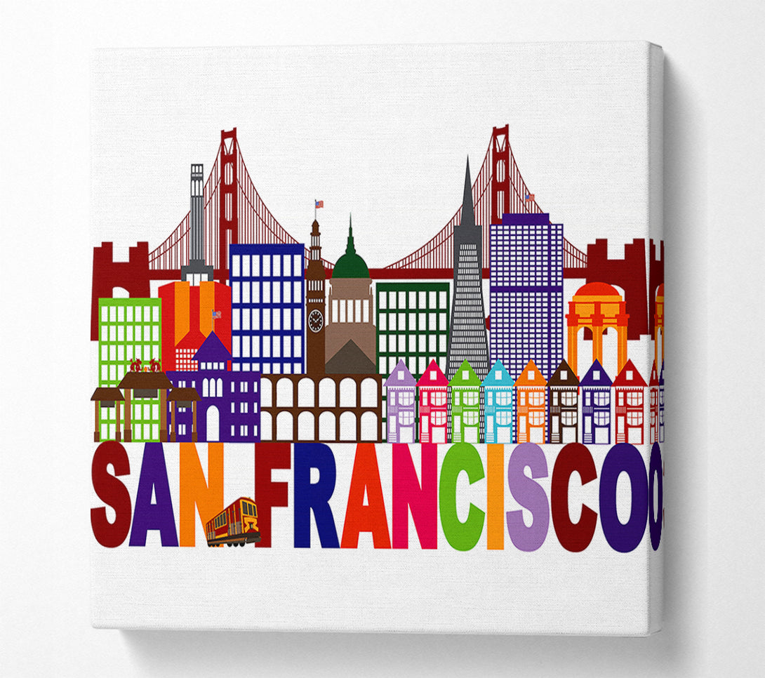  A Canvas Print of Outline Of The City 2 Canvas Wall Art