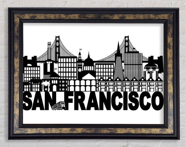 Outline Of The City 3 Framed Print